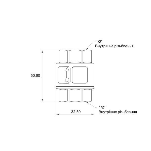 Обратный клапан 1/2"ВВ усиленный с латунным штоком Thermo Alliance Standart TAS246W15 фото