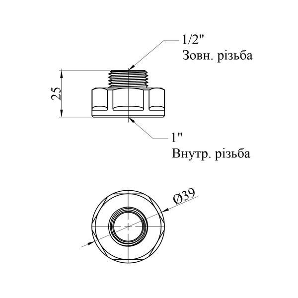 Переход усиленный LexLine 1"х1/2" ВН латунный УК0602-В фото