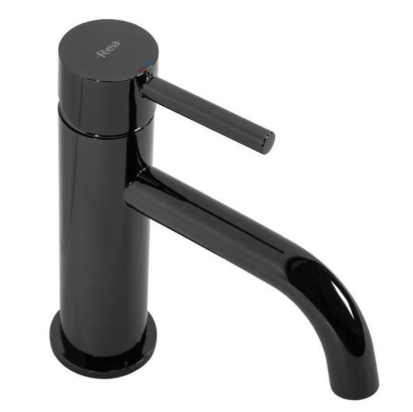 Змішувач для раковини (умивальника) REA LUNGO BLACK GLOSSY чорний низький фото