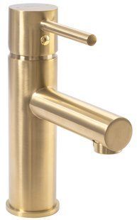 Змішувач для раковини (умивальника) REA TESS BRUSHED GOLD низький фото