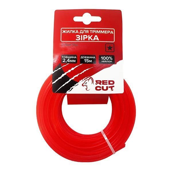 Леска для триммера 2.4 мм х 15 м звезда Red Cut 35-15024 фото