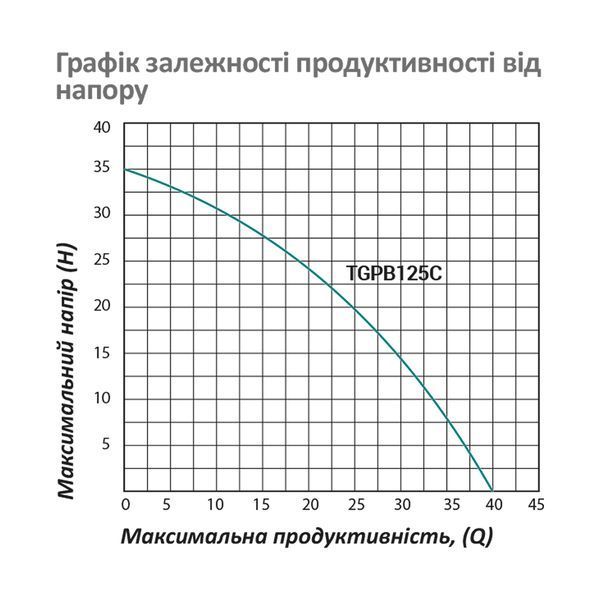 Насосна станція Pumpman TGPB125C Нmax 35 м Qmax 2,4 куб.м 370 Вт бак 2 л фото