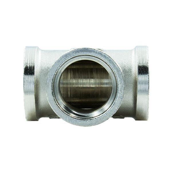 Трійник 1/2" ВВВ латунний нікель PN40 Raftec T01 фото
