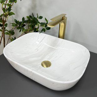 Умивальник (раковина) VBI RAVENNA MARBLE NATURE MATT накладний фото