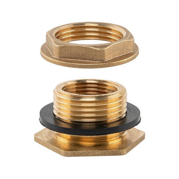 Врізка в бак 3/4"Н - 1/2"В втулка з гайкою та прокладкою Bradas Brass BR-P12034 фото