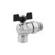Кран-американка кульовий кутовий Kroner 3/4" ВЗ PN40 метелик, нікельований фото 3