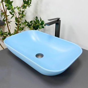 Умивальник (раковина) VBI AVEZZANO BLUE MATT накладний фото