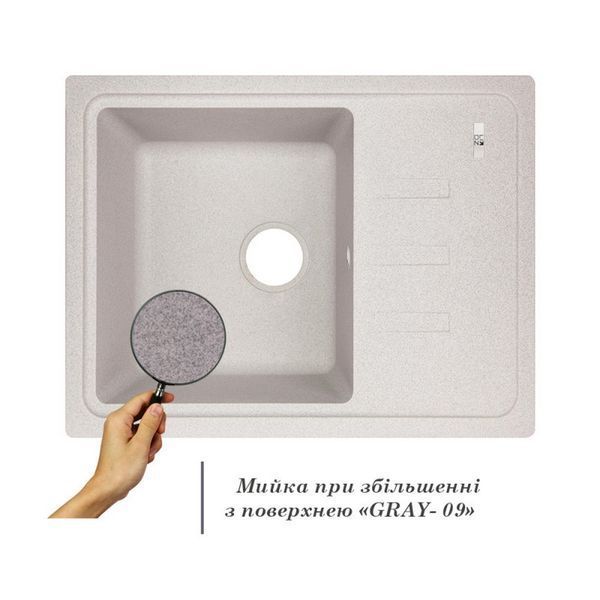 Кухонна мийка Lidz 620x435/200 GRA-09 (LIDZGRA09620435200) фото