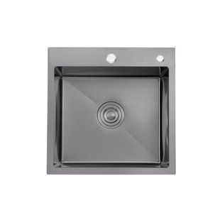 Кухонна мийка Kroner KRP Schwarze - 4545HM PVD (3.0/1.0 мм) фото