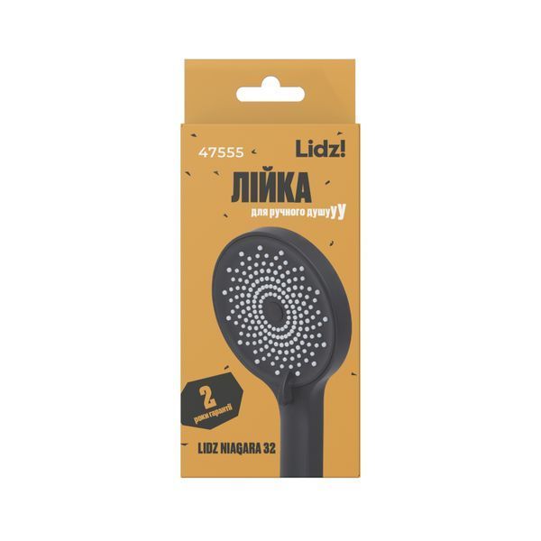 Лійка для ручного душу Lidz Niagara 32 120 мм кругла LDNIA32BLM47555 Matt Black фото