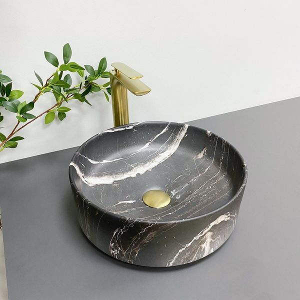Умивальник (раковина) VBI PRATO BLACK ONYX накладний фото