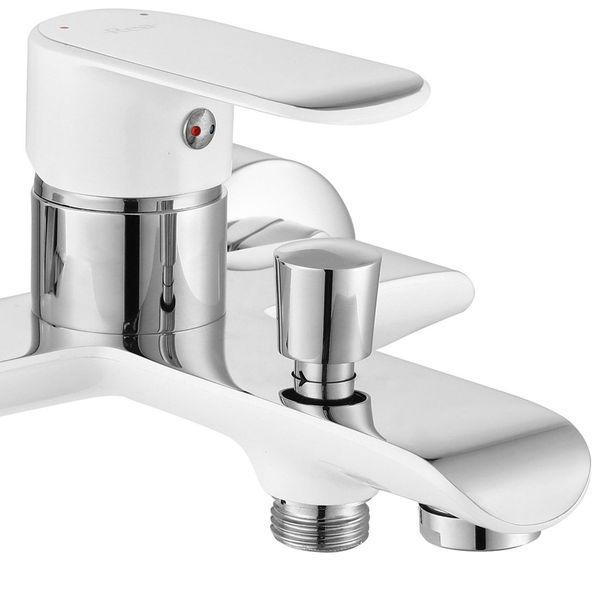 Смеситель для ванны REA BLOOM WHITE CHROME белый/хром настенный с изливом фото