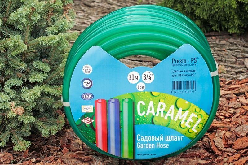 Шланг поливальний Presto-PS силікон садовий Caramel (зелений) діаметр 3/4 дюйма, довжина 20 м (CAR-3/4 20) фото
