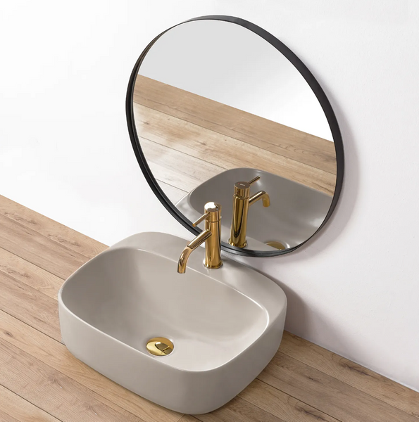 Умывальник (раковина) REA LUIZA 50 LIGHT GREY MATT накладной серый матовый фото
