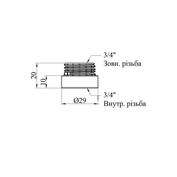 Удлинитель Karro 3/4" ВН, L=10 мм (1 см) хром KR-3209 фото