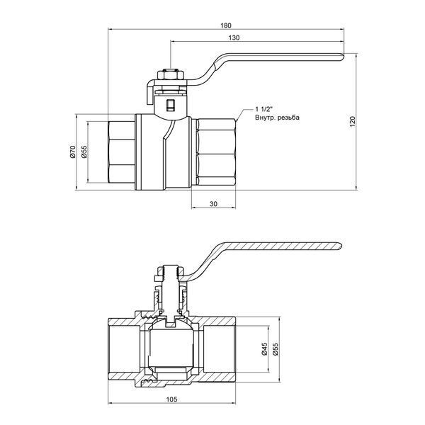 Кран шаровой SD Forte 1" 1/2 ВР для воды (ручка) SF600W40 фото