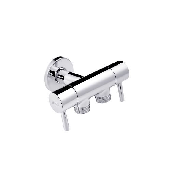 Кран приладовий для підключення Karro 1/2"x1/2"x1/2" ЗЗЗ на 2 виходи, хромований KR-3155 фото