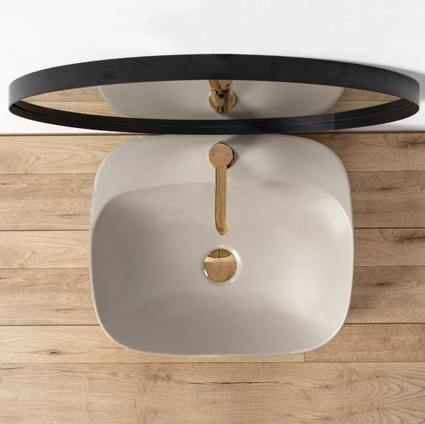 Умывальник (раковина) REA LUIZA 50 LIGHT GREY MATT накладной серый матовый фото