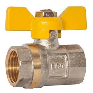 Кран шаровой 1/2" ВВ желтая бабочка ЕСО 24/240 фото