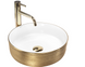 Умывальник (раковина) REA SAMI WHITE BRUSHED GOLD накладной фото 1
