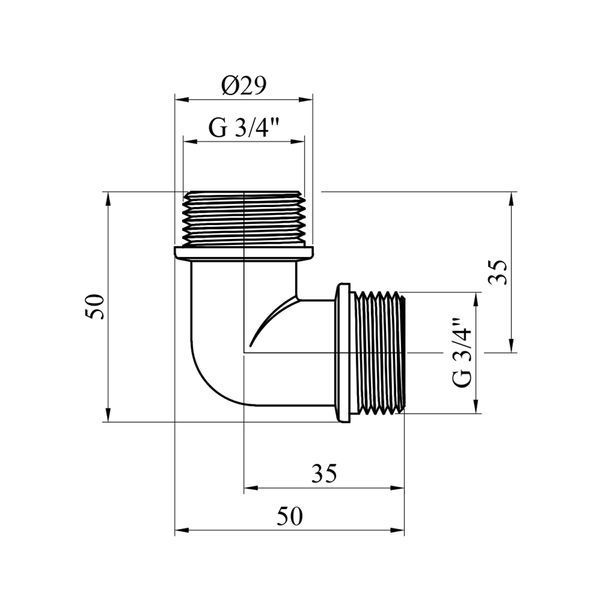 Кутник Karro 3/4" ЗЗ нікельований KR-3212 фото