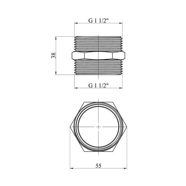 Ніпель Karro 1 1/2" ЗЗ нікельований KR-3113 фото