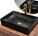 Умивальник (раковина) REA INGA BLACK MARBLE MATT накладний фото 4