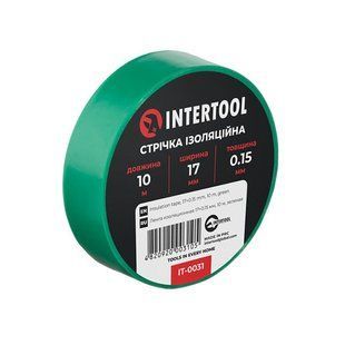 Ізолента ПВХ 10 метрів зелена 17х0.15 мм Intertool IT-0031 фото