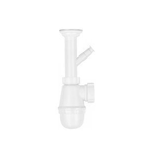Сифон для кухонной мойки KronoPlast 1 1/2''х40 мм с литым выпуском и отводом для стиральной машины SM13000000 фото