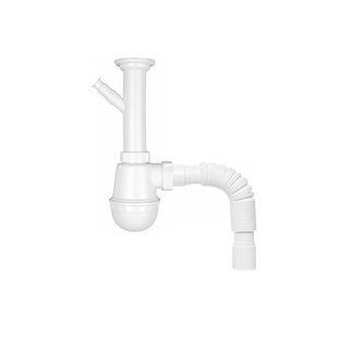 Сифон для кухонной мойки KronoPlast 1 1/2''х40 мм с литым выпуском, отводом для стиральной машины SM13000042 фото