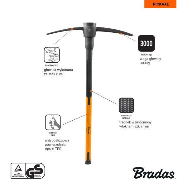 Кирка Fiberglass 3 кг Bradas KT-KF1300 фото