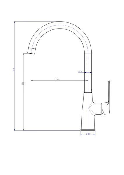 Смеситель для кухни Perla Jack однорычажный, латунь (PBZ6302) фото