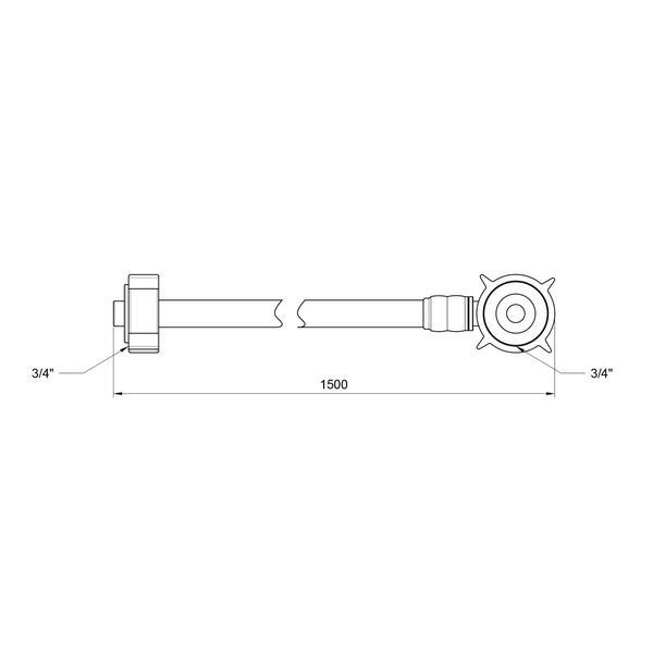 Шланг заливной для стиральной машины 150 см Thermo Alliance SD095W150 фото
