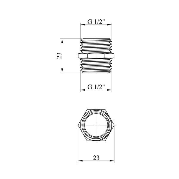 Ниппель Karro 1/2" НН никелированный KR-3113 фото