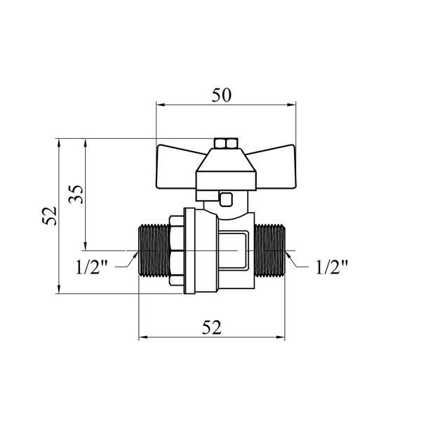 Кран кульовий Valves 1/2" ЗЗ PN30 синій метелик фото