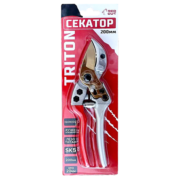 Секатор садовый 200 мм для обрезки веток до 20 мм Red Cut TRITON 35-20025 фото