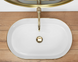 Умивальник (раковина) REA NADIA WHITE GOLD EDGE накладний фото 5