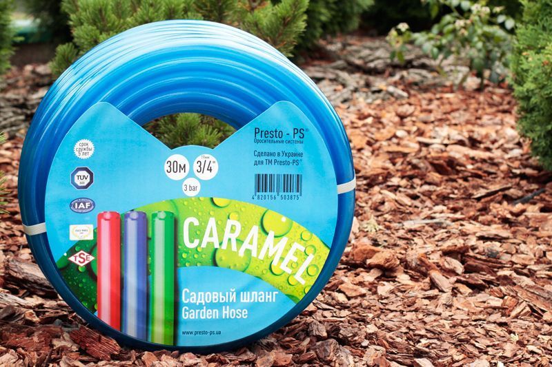 Шланг поливальний Presto-PS силікон садовий Caramel (синій) діаметр 1/2 дюйма, довжина 50 м (CAR B-1/2 50) фото