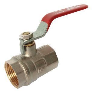 Кран шаровой 3/4" ВВ никель красная ручка STA 12/120 фото