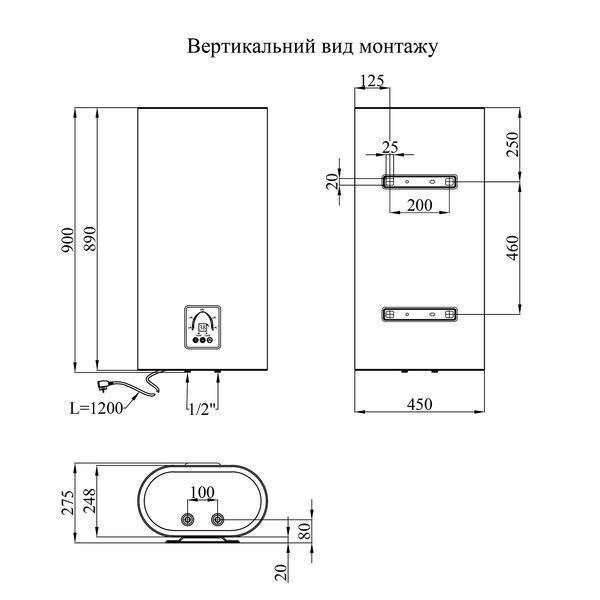 Водонагреватель Kroner Flacher K50F2-D с сухим ТЭНом фото