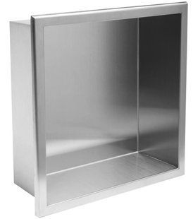 Вбудована полиця REA 30X30 NICKEL BRUSHED з обідком фото