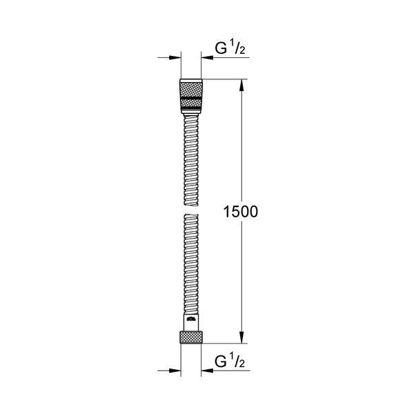 Шланг для душу 150 см Grohe VitalioFlex Metal Long-Life TwistStop 22101000 (хром, нержавійка) фото