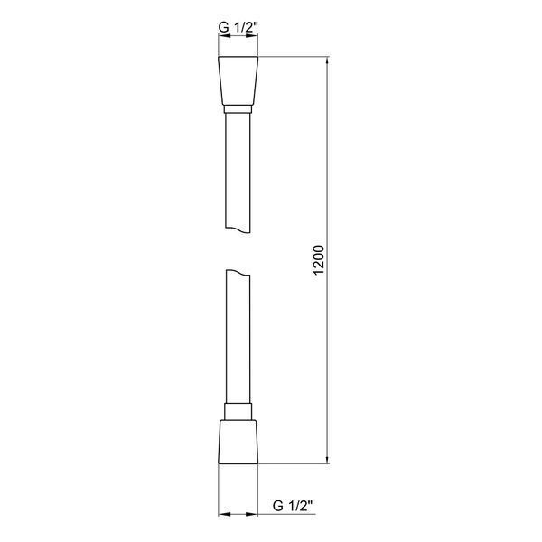 Шланг для ручного душу Qtap Hadice 1200 мм QT054BL43073 Black Matt фото