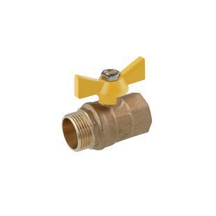 Кран кульовий STA 3/4" ВЗ PN30 жовтий метелик, латунний фото