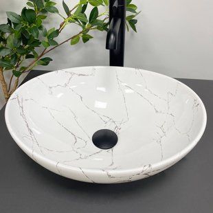 Умивальник (раковина) VBI PARMA WHITE STONE накладний фото