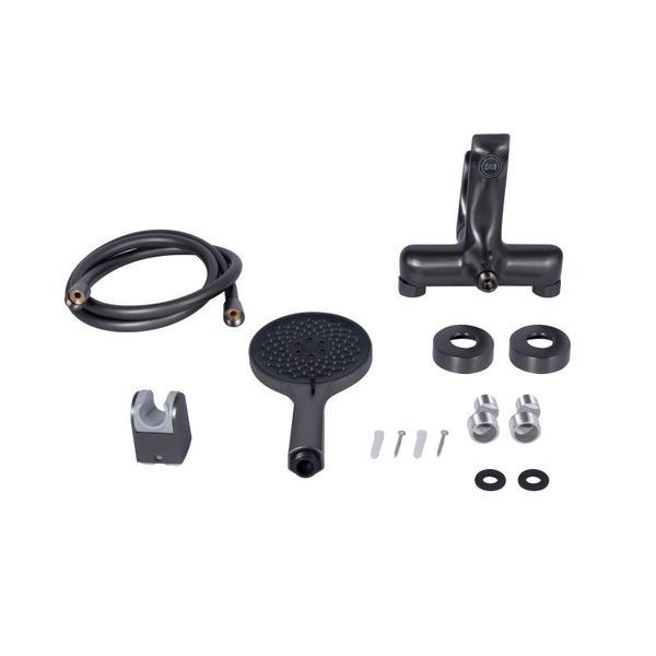 Змішувач для ванни Qtap Vlasta New (з душовим гарнітуром) QTVLA259GMB45643 Gunmetal Black PVD фото