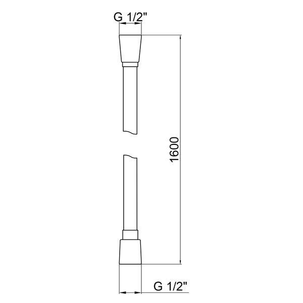 Шланг для ручного душа 160 см Qtap Hadice силиконовый 1600 мм QTHADPVC160B Black Matt фото