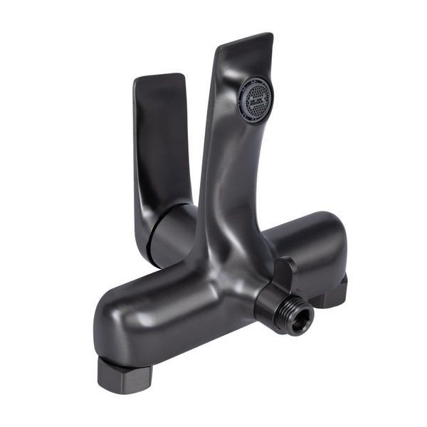 Змішувач для ванни Qtap Vlasta New (з душовим гарнітуром) QTVLA259GMB45643 Gunmetal Black PVD фото
