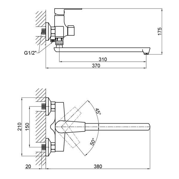 Смеситель для ванны Brinex 35B 005 фото