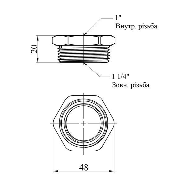 Футорка Karro 1 1/4"х1" НВ никелированная KR-3115 фото